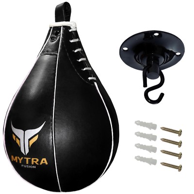 MYTRA Echtleder Speedball Punching Training Boxen Speedball mit Wirbel