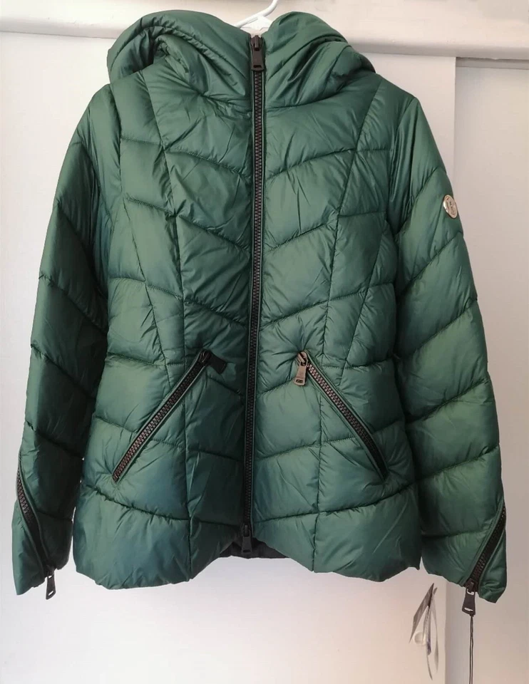 BERNARDO Water Resistant Hooded Puffer Coat In Forest Green, XS - Image 2 of 4