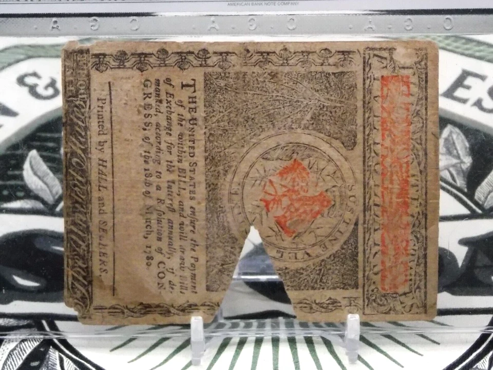 $5 Five Dollar May 5, 1780, Massachusetts Colonial Currency Note #697 ECC&C, Inc - Image 2 of 4