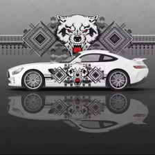 Both Sides Car Body Side Door Vinyl  Wolf  Native Inspired Vinyl Decal Universal