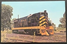 NICKEL PLATE 348 DIESEL LOCOMOTIVE NORWALK OHIO 1957 COLOR POSTCARD NEW