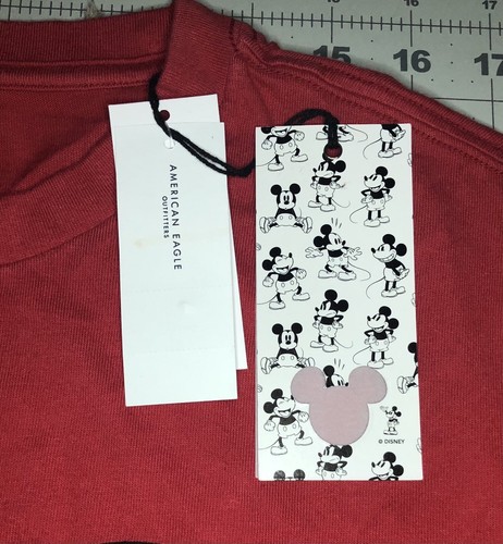 Disney x AE American Eagle Mickey Mouse Men’s Size M Medium Red Shirt New NWT - Bild 7 von 9