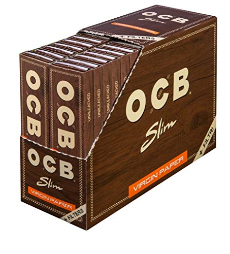 OCB Virgin Rolling Paper + Filter Tips Combo Unbleached King Size Slim 5-32 Pcs - Picture 6 of 6
