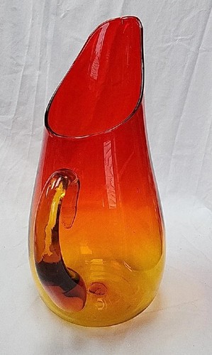 Jarra Blenko 1953 Winslow Anderson Design 939-P grande mandarina ámbar MCM - Imagen 4 de 18
