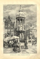 Denkmal Kaiser Otto in Magdeburg XL Kunstdruck 1901 von Hermann Braun Markt