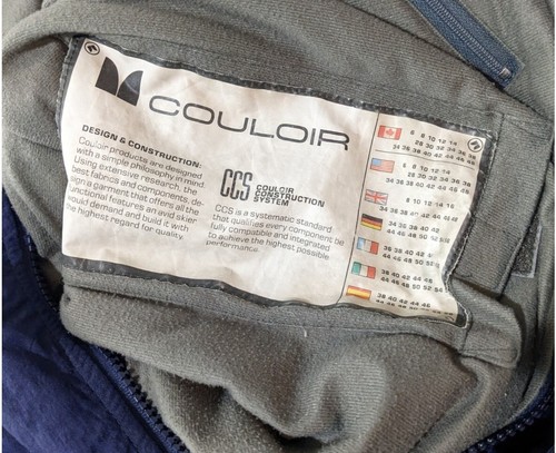 Retro 90s Snow Jacket Purple Pink Blue Sz 40 M/L Color Block Couloir Womens Hood - Picture 15 of 24