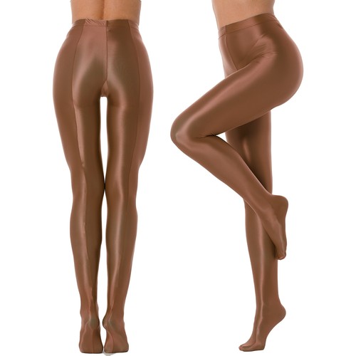 Women's Shimmer Tights Stockings Pure Pants Shiny Oil Glossy Footed Pantyhose - Picture 34 of 144