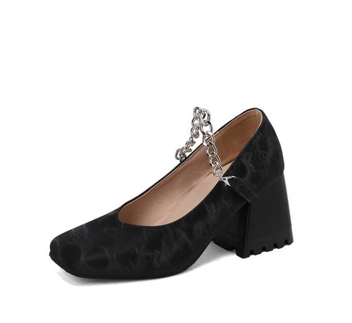 Women's Spring Mary Jane Cuunky Heel Shoes Square Toes Fashion Pumps Oversize - Bild 15 von 29