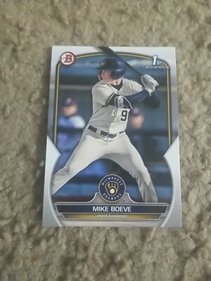 MIKE BOEVE 2023 BOWMAN DRAFT CARD BD-192 BREWERS (FIRST PROSPECT BASE)