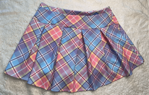 Sweet Society Pastel Plaid Heart Buckle Pleated Skirt Plus Size 1 - Picture 3 of 8