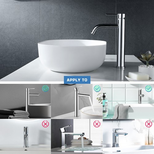 Grifo de baño cromado Decaura grifo de lavabo de baño para lavabo sobre encimera - Imagen 6 de 12