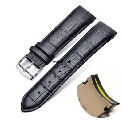 Kurven Curved Genuine Leder Ersatz Uhrenarmband Strap Armband Pin Buckle Clasp