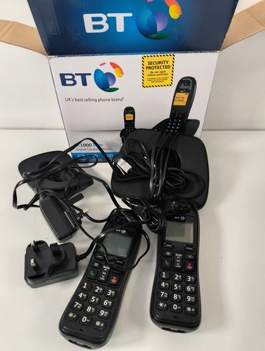 BT1000 Twin Digital Cordless Phones Black - Zdjęcie 2 z 4