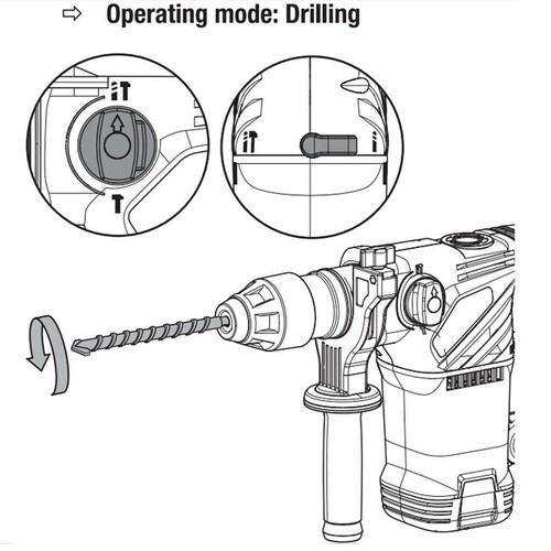 1500W SDS Plus Heavy Duty Electric Rotary Hammer Drill with Bits Set in Case - Picture 13 of 24