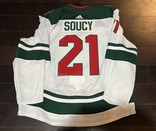 NHL Minnesota Wild game worn #21 Carson Soucy hockey jersey 