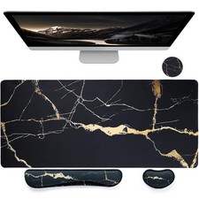 Gaming Mouse Pad Set, Large Desk Mat  Keyboard Wrist Rest  Mouse Wrist Supp...