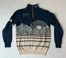 Dutch Bros Coffee 92 Knit Women's 2XL Sunset Mountains 1/4 Zip Sweater