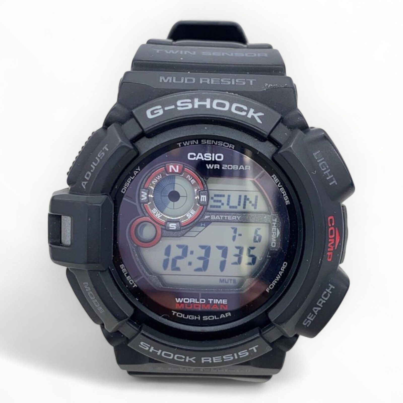 CASIO Digital Solar Watch Black Authentic Men H:1.97” W:1.97” 7779