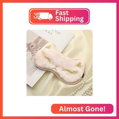 PERFECTSIGHT Cute Cat Sleep Eye Masks, Silk Sleep Eye Cover Lightweight Adjustab