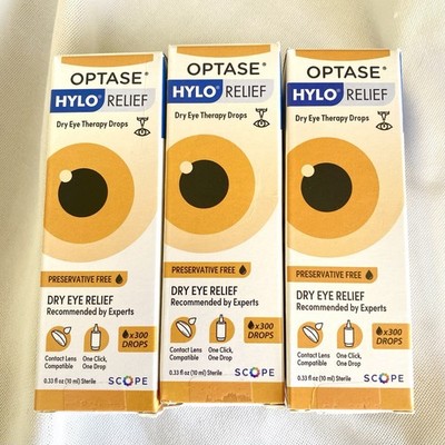 Optase Hylo Forte Hydrating Dry Eye Relief Drops - 3 Pack (10ml) Exp 2/28