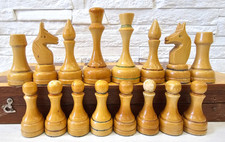 Jeu d'échecs soviétique vintage tournoi en bois années 60 ancien échecs URSS