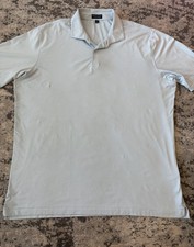 Peter Millar Crown Crafted Polo Shirt Mens XXL White Teal Striped Golf Golfing