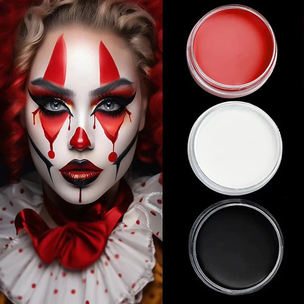 Paleta de Pintura Facial Halloween 3 Colores A Base de Agua No Tóxico Carnaval Fiesta Maquillaje