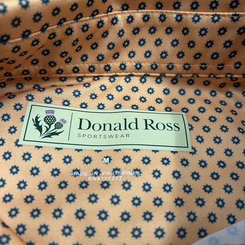 Donald Ross Sportswear Performance Polo Shirt Men's Medium Orange Geometric Golf - Picture 9 of 9