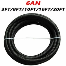 6an 38 Fuel Line Hose Braided Stainless Steel Oil Gas Cpe Black 10ft20ft 6an 38 Fuel Line Hose Braided Stainless Steel Oil Gas Cpe Black 10ft20ft