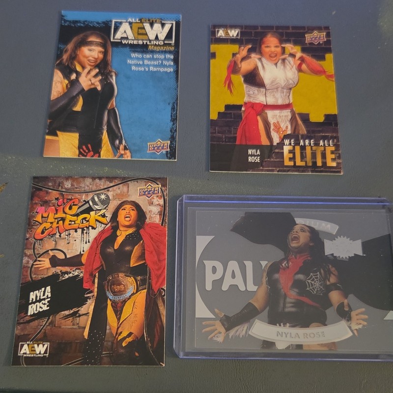 Upper Deck AEW 4-Card Lot Nyla Rose AEW Magazine We Are All Elite Palladium