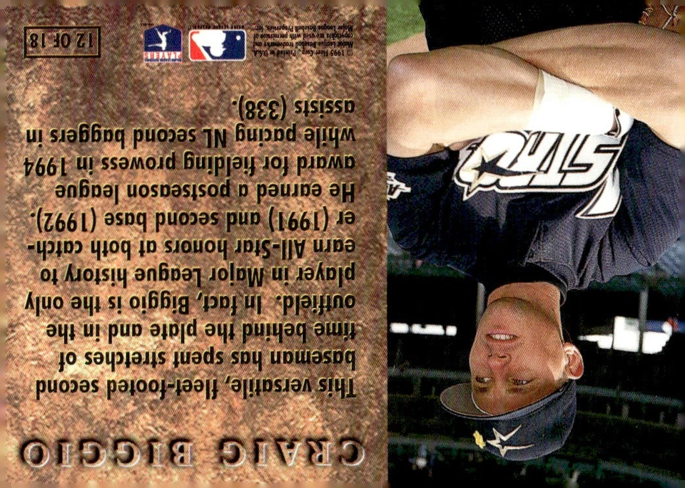 1996 Ultra #12 Craig Biggio Prime Leather - Image 2 of 2