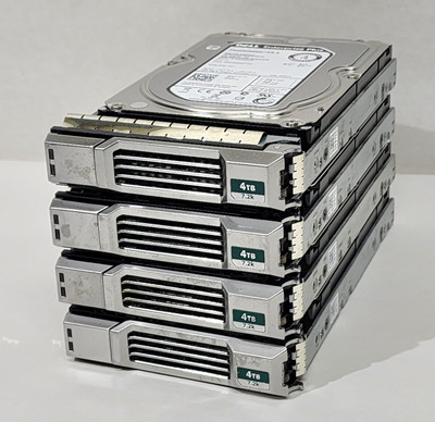 Lot 4 Dell EqualLogic PS6110 4TB 7.2K 6Gbps 3.5'' SAS Hard Drive HDD+Caddy DRMYH