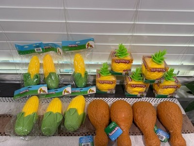 Sunny Days squeeezy pineapple ,fried chicken leg,Corn toys*each sold separately*