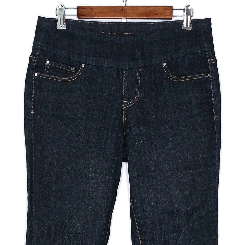 Jag Mujer Elástico Cintura Tirar de Vaqueros Rectos Talla 10 Elástico Slim Fit Negro Foto 4 de 4