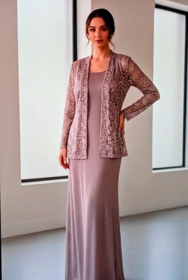Shimmering, Lavender Chantilly Lace Evening Ensemble, Size 14