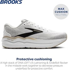 Brooks Ghost Max 2 White Gold  Men Cushion Ro...