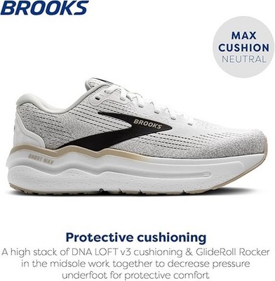 Brooks Ghost Max 2 White Gold  Men Cushion Road Running Shoes