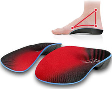 Dr. Foot 3/4 Orthotics Shoe Insoles, High Arch Supports Inserts for Flat Feet, P