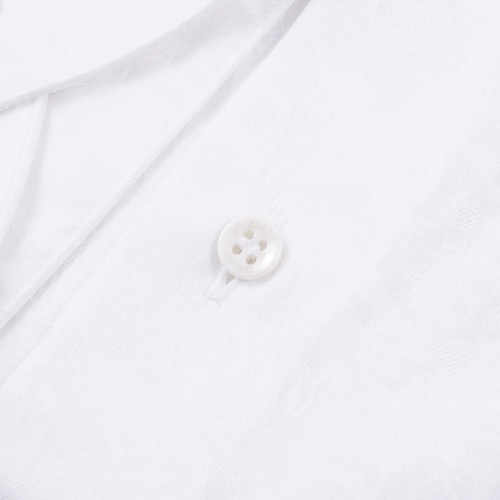 Zilli Tailored-Fit Cotton Shirt with Subtle-Woven Floral Design 17.75 (Eu45) NWT - Picture 3 of 5