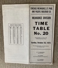 CMSt.P&P RR(Milwaukee Road) 10/26/75 Employee Timetable-Milwaukee Division