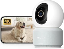 Anona Pano 4K UHD Indoor Camera,Person/Pet/Baby Detection,360°Pan,2-Way talk,App