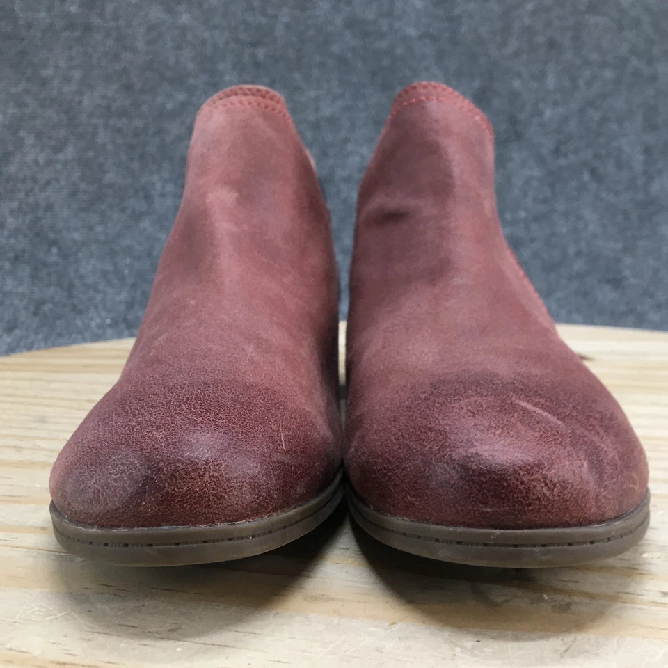 Cobb Hill Boots Womens 9.5 M Red Crosbie Ankle Booties Leather Zipper CI6208 - Image 3 of 4