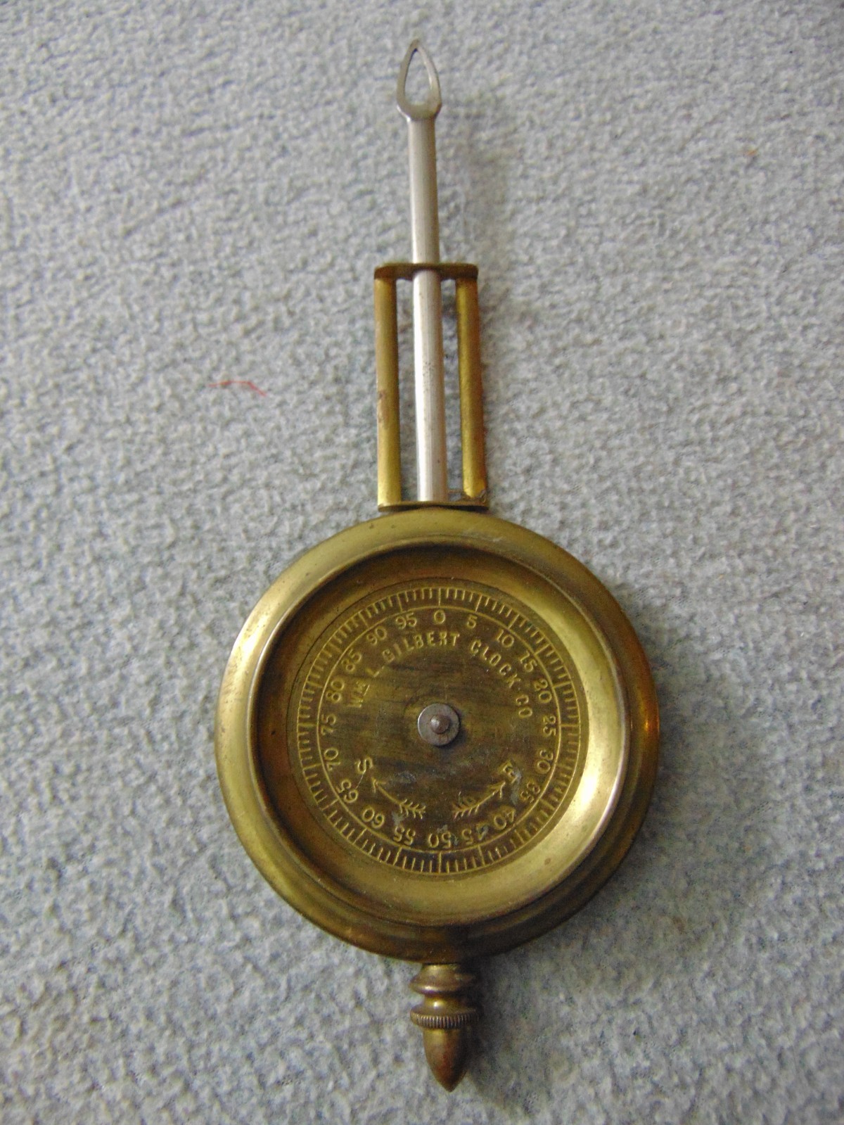 OLD ANTIQUE 1800'S GILBERT LARGE SHELF GINGERBREAD CLOCK PENDULUM PARTS