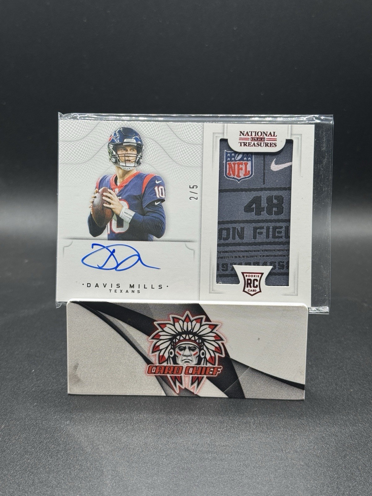 Davis Mills Panini National Treasures Crossover Rookie Patch Autographs #DM Laundry Tag
