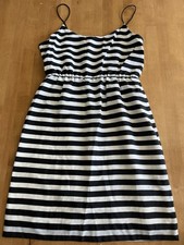 J. Crew Women’s Black & White Stripe Dress Size 6 A-Line Spaghetti Strap