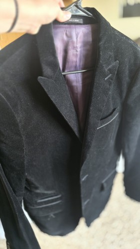 Express Men's Velvet Suit Sport Coat Black 38R