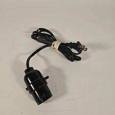 Vintage Table Lamp Socket Replacement 2-Way Socket, Black Cord