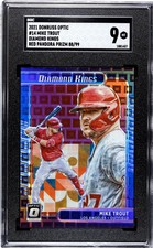 2021 Donruss Optic Mike Trout #14 Diamond Kings Red Pandora Prizm SGC 9