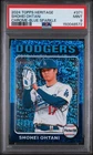 Shohei Ohtani #371 2024 Topps Heritage Chrome Blue Sparkle Refractor PSA 9 7735