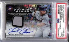 2022 Topps Pristine Popular Demand #PDAR-MC Miguel Cabrera PSA 9 MINT MEM Auto T